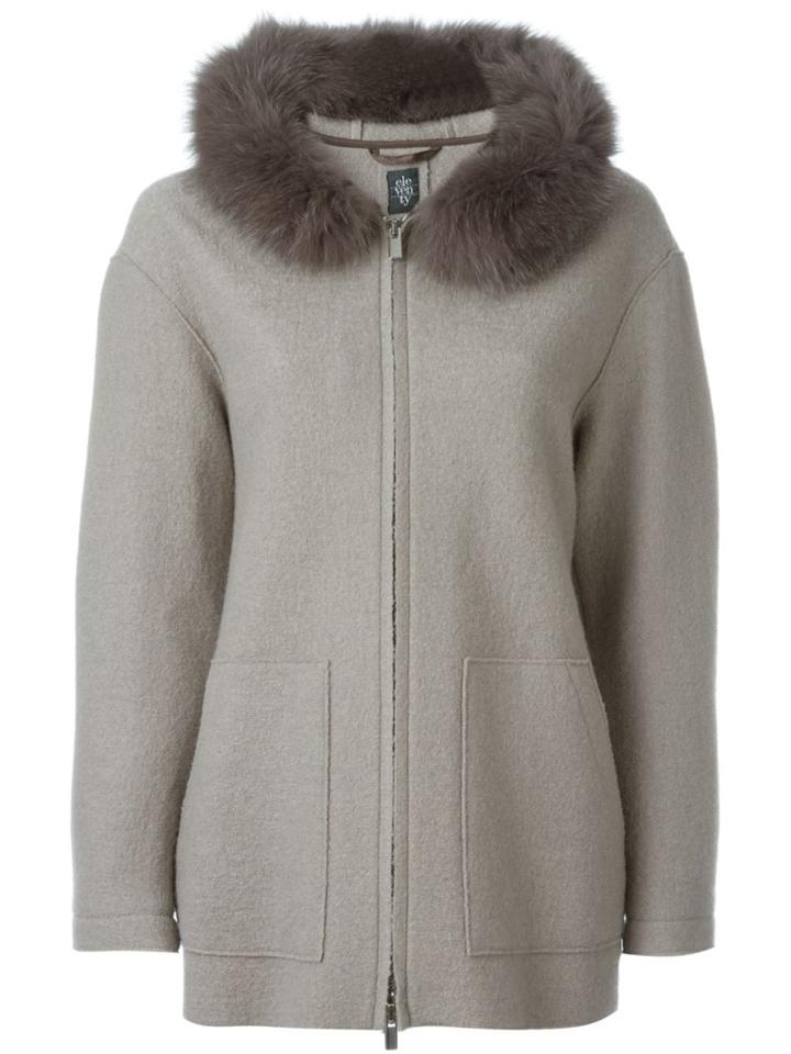 Eleventy Fox Fur Collar Jacket