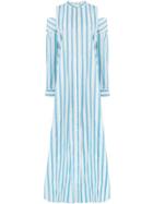 Maison Rabih Kayrouz Off-shoulder Striped Long Dress - Blue
