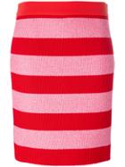 Boutique Moschino Striped Fitted Skirt - Red
