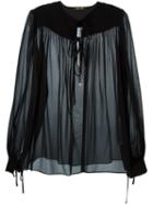Roberto Cavalli Sheer Blouse, Women's, Size: 42, Black, Silk