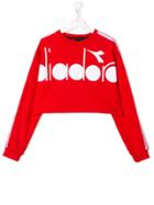 Diadora Junior Logo Print Sweatshirt - Red