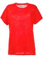 Iro Distressed T-shirt, Women's, Size: Medium, Red, Linen/flax
