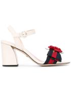 Gucci Rose Mid Heel Sandals - Nude & Neutrals