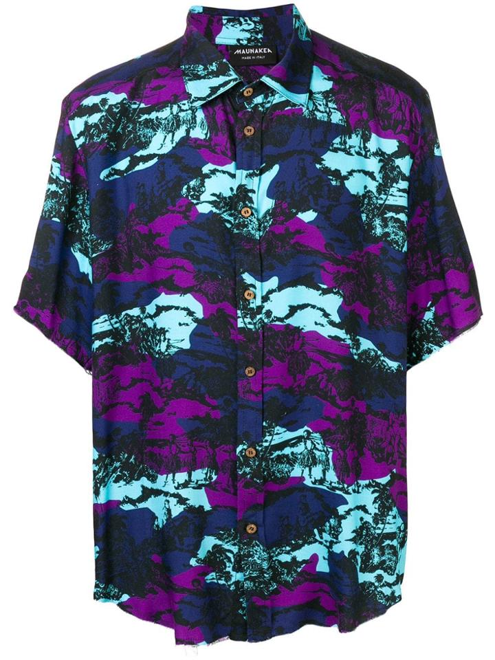 Mauna Kea Beach Print Shirt - Blue