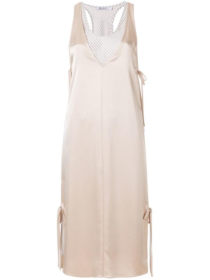 T By Alexander Wang Layered Satin Slip Dress - Neutrals