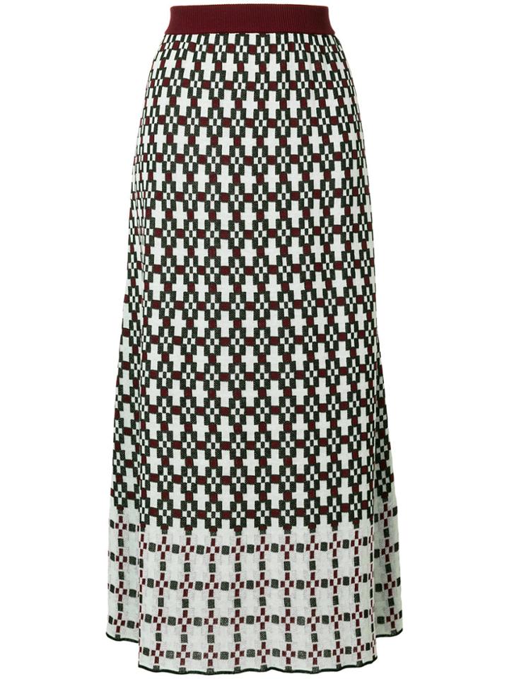 I'm Isola Marras Geometric Pattern Midi Skirt - Grey