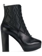 Pollini Quilted Ankle Boots - Black