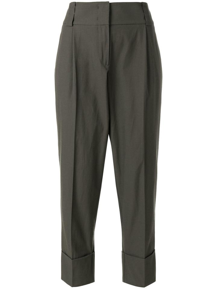 Odeeh Front Pleat Trousers - Green