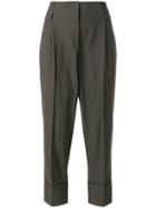 Odeeh Front Pleat Trousers - Green