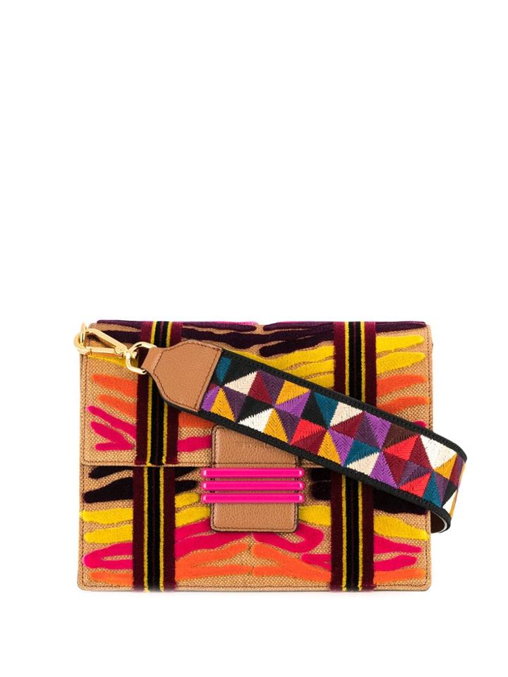 Etro Embroidered Shoulder Bag - Neutrals