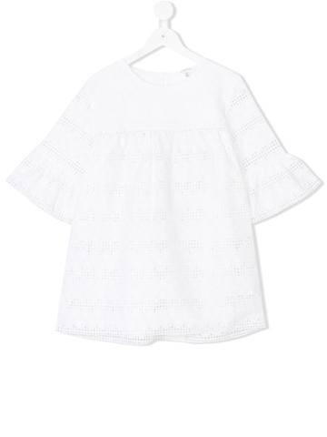 Piccola Ludo Teen Perforated Blouse - White