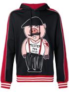 Dolce & Gabbana Pig Print Hooded Sweatshirt - Black