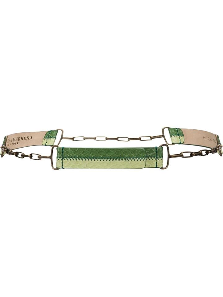 Carolina Herrera Snake Chain Belt - Green