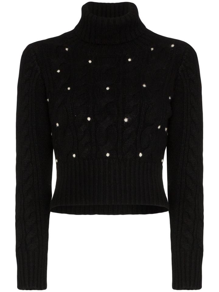 Rosie Assoulin Rosie A Knt Trtl Nk Ls Plka Dt - Black