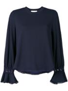 See By Chloé Fluted Sleeve Blouse - Blue