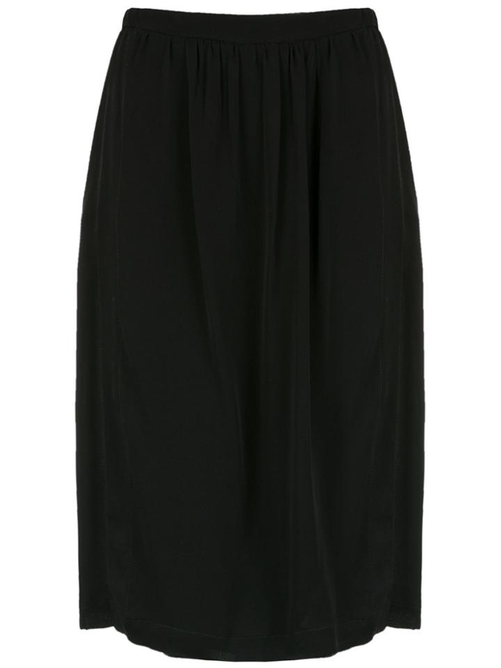 Egrey Midi Silk Skirt - Black