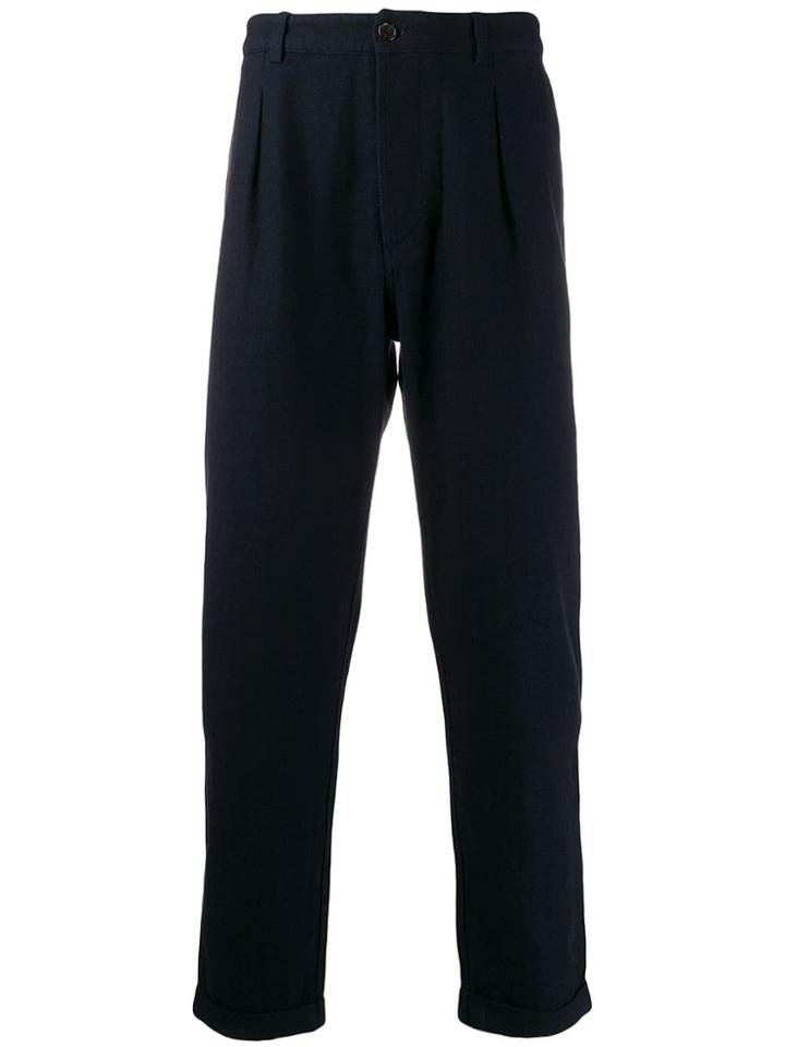 Universal Works Cotton Pleated Trousers - Blue
