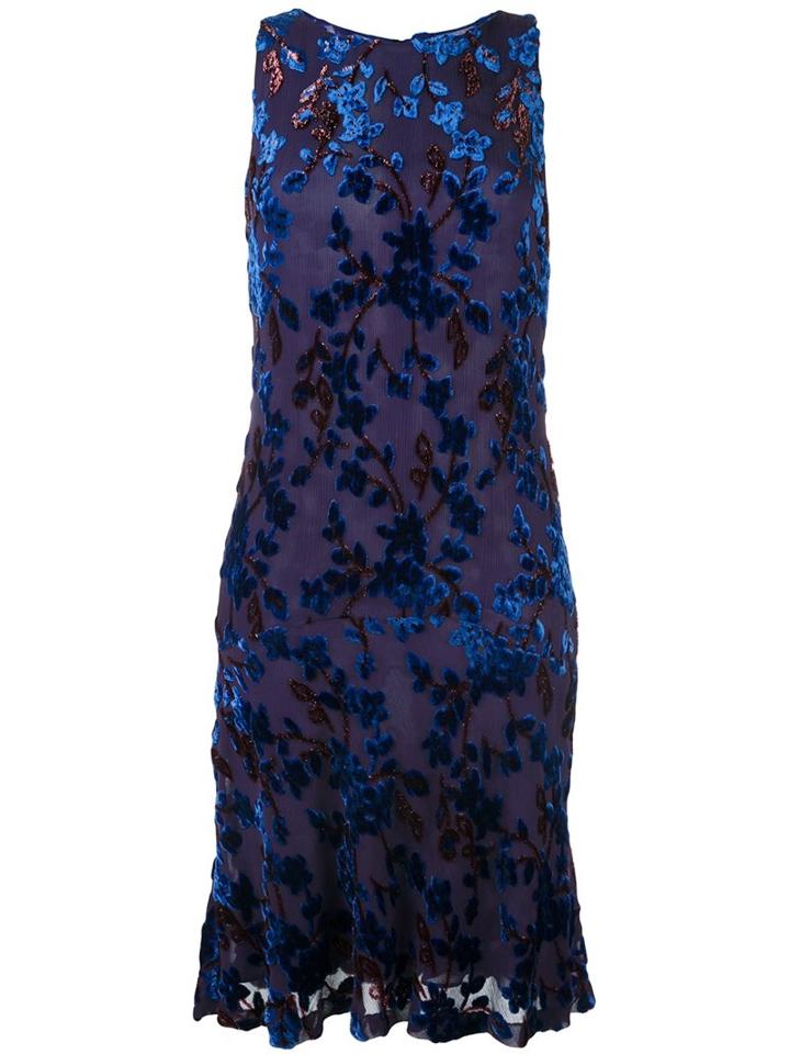 Etro Layered Embroidered Dress, Women's, Size: 42, Blue, Viscose/silk/polyamide