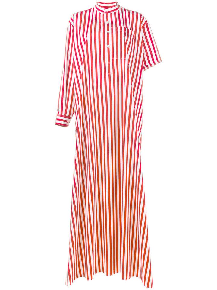 Balenciaga Asymmetric Sleeve Shirt Dress, Women's, Size: 36, Red, Cotton