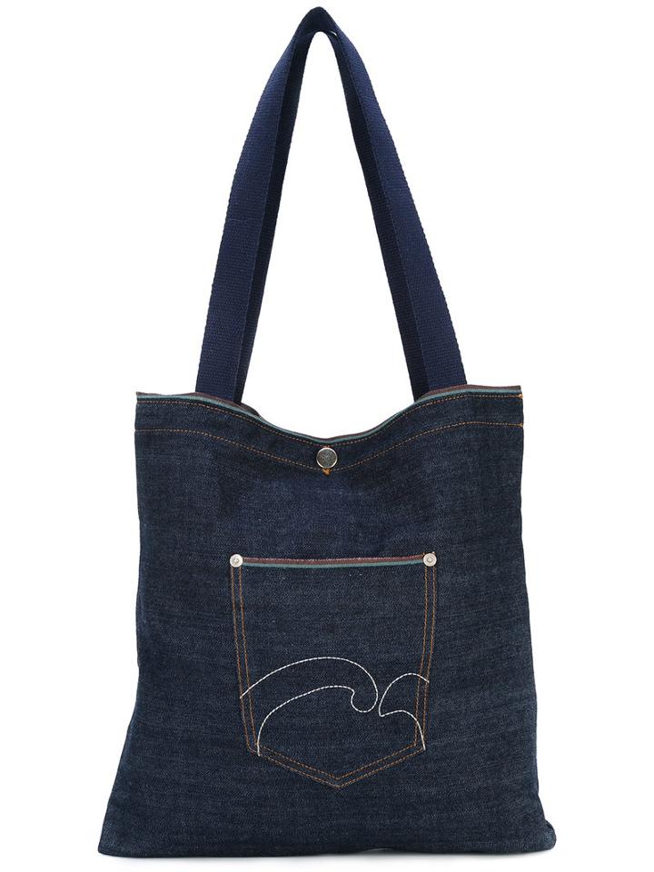 Société Anonyme - Denim Selvage Pocket Tote - Unisex - Cotton - One Size, Blue, Cotton