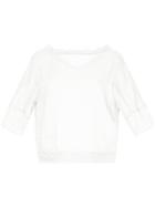 Tomorrowland V-neck Reverse Blouse - White