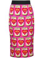 Dolce & Gabbana Can And Hearts Printed Skirt - Pink & Purple