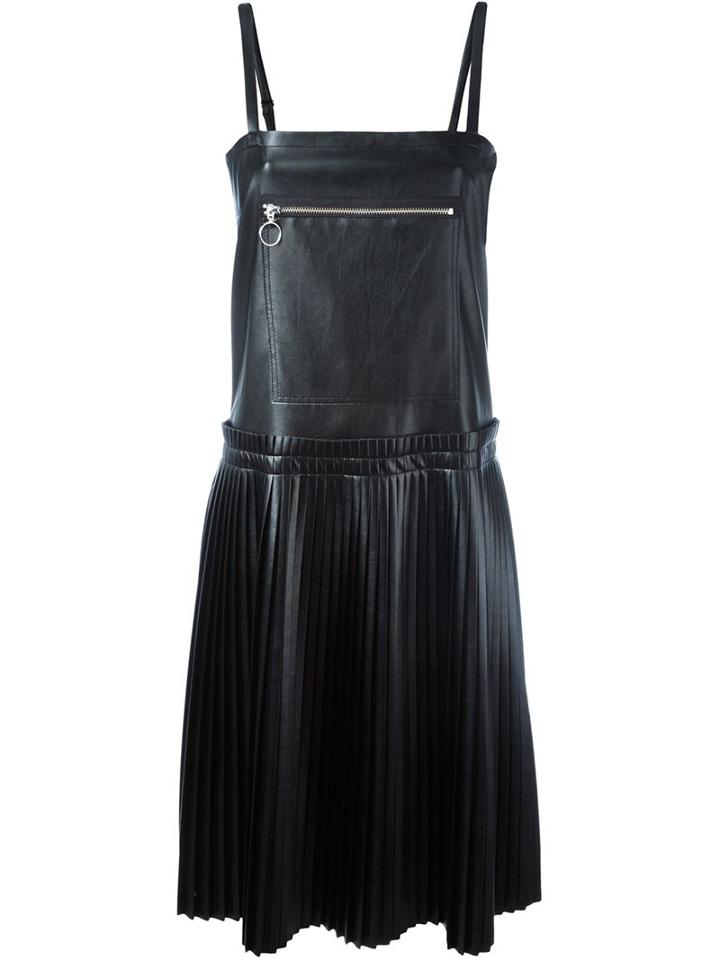 Mm6 Maison Margiela Pleated Faux Leather Dress