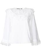 Mcq Alexander Mcqueen Ruffled Lace Blouse - White