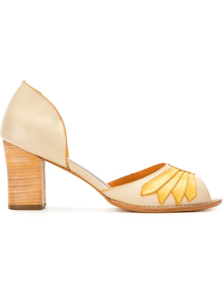 Sarah Chofakian Peep Toe Pumps - Nude & Neutrals