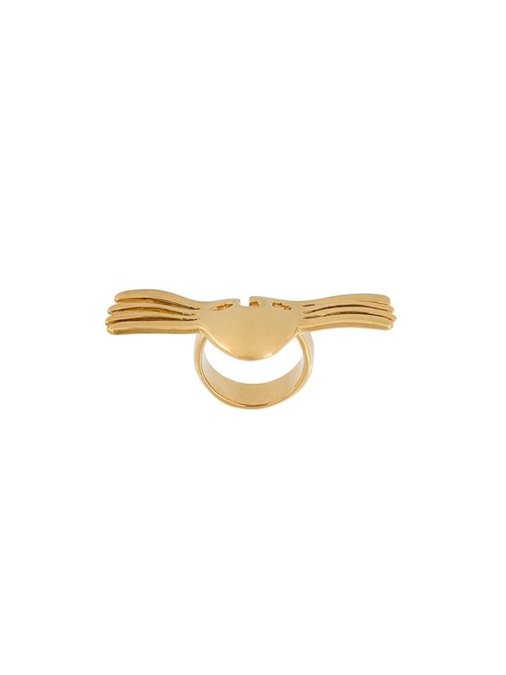 Aurelie Bidermann 'melina' Winged Mask Ring, Women's, Size: 56, Metallic