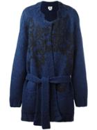 Vivienne Westwood Man Intarsia Chunky Belted Cardigan - Blue