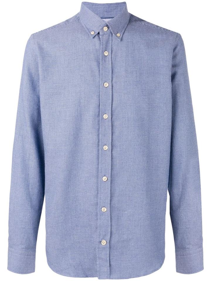 Hackett Textured Button-down Shirt - Blue