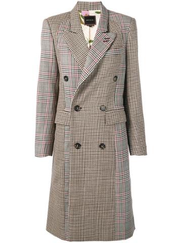 Snow Xue Gao Contrasting Panels Midi Coat - Black