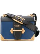 Prada Cahier Crossbody Bag, Women's, Blue, Calf Leather