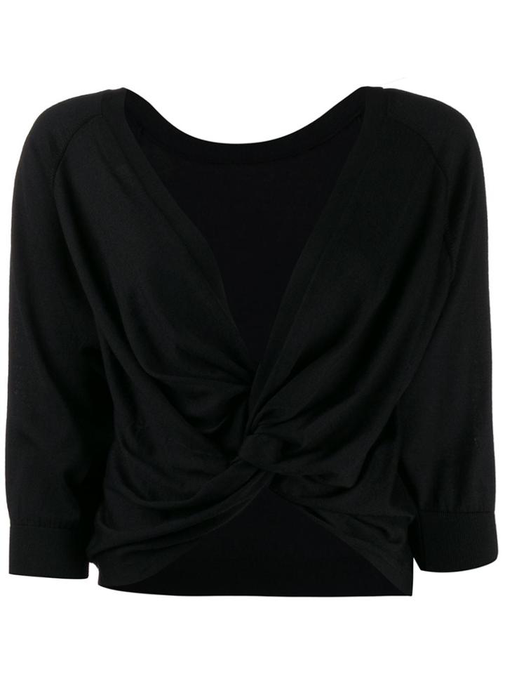 Brunello Cucinelli Twisted Long-sleeve Top - Black