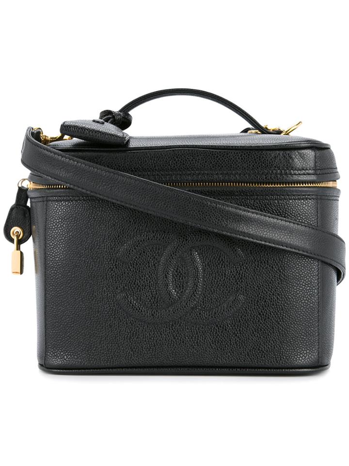 Chanel Vintage Logo Cosmetic 2way Tote - Black