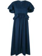 Vivetta - Ruffled Maxi Dress - Women - Cotton - 40, Blue, Cotton