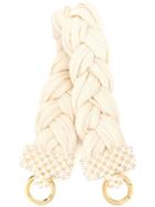 0711 Small Bead-embellished Handle - White