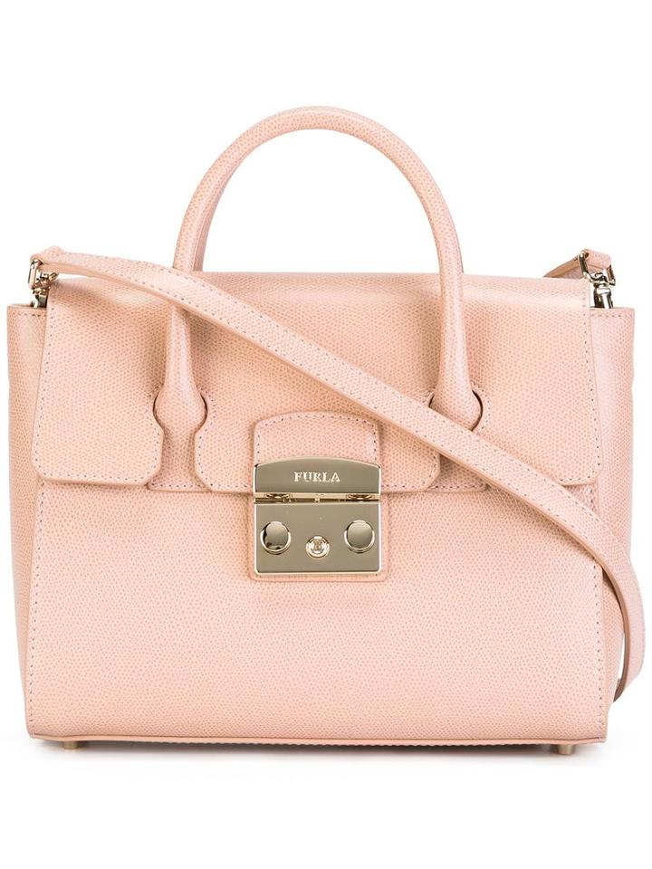 Furla Small 'metropolis' Tote, Women's, Pink/purple, Leather