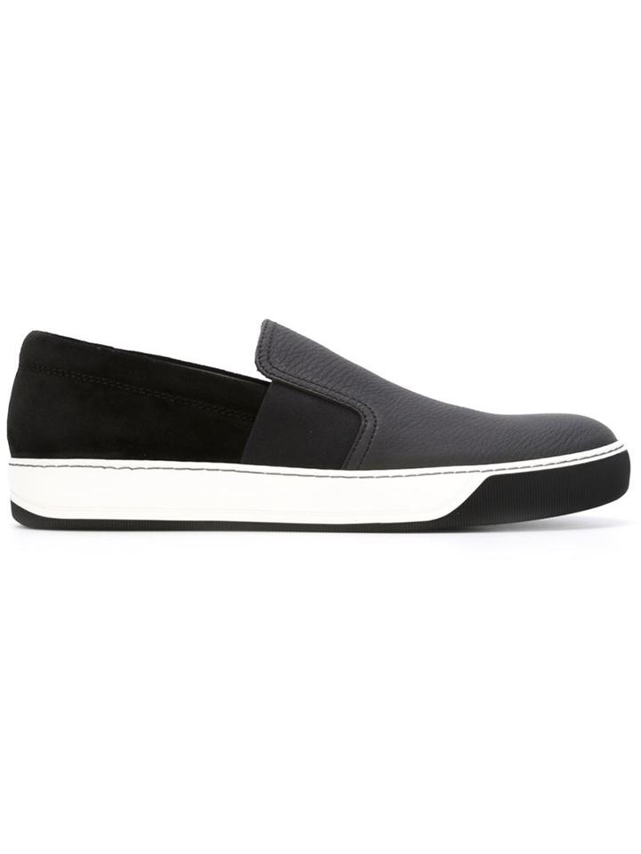 Lanvin Pull-on Slip-on Sneakers, Men's, Size: 6, Black, Leather/rubber