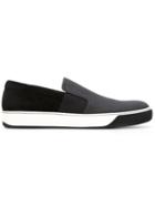 Lanvin Pull-on Slip-on Sneakers, Men's, Size: 6, Black, Leather/rubber