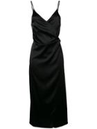 Ssheena Wrap Slip Dress - Black