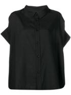 Y's Short Sleeved Drape Shirt - Black