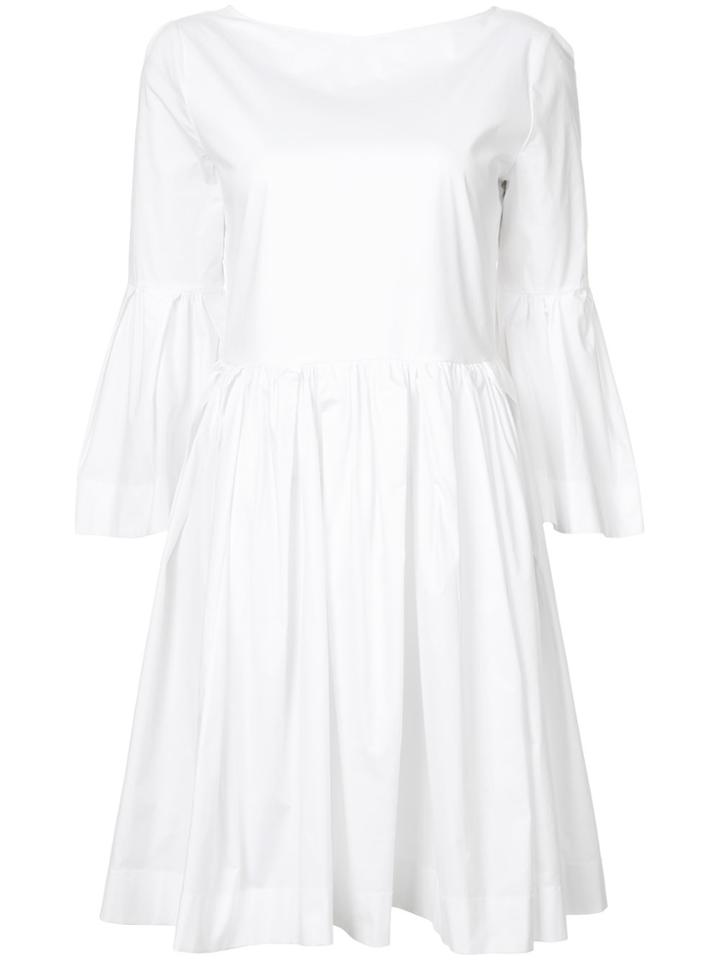 Rochas Meal Fluted Sleeve Dress - White