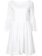 Rochas Meal Fluted Sleeve Dress - White