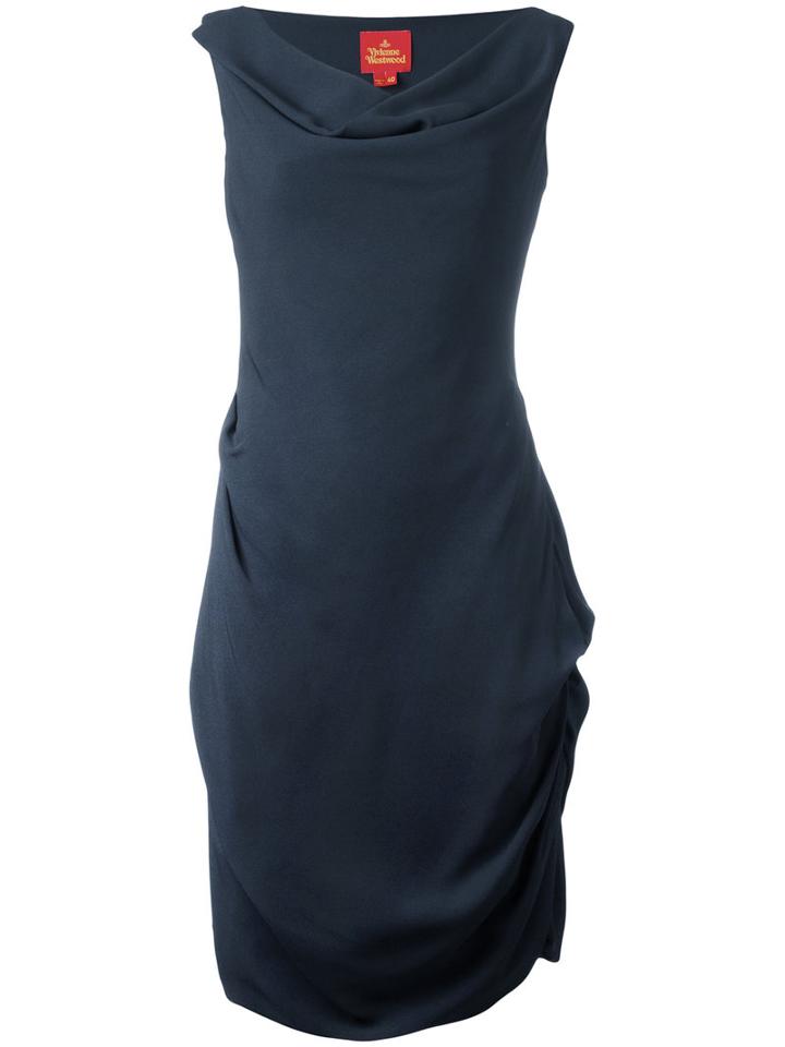 Vivienne Westwood - Draped Midi Dress - Women - Polyester/acetate/viscose - 44, Blue, Polyester/acetate/viscose