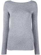 Majestic Filatures Round Neck Knit Blouse, Women's, Size: 4, Grey, Viscose/spandex/elastane