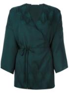 Rosetta Getty Wrap Kimono Blouse, Women's, Size: 2, Green, Viscose