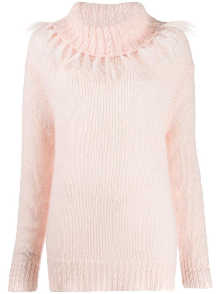 Twin-set Fringed Rollneck Sweater - Pink