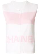 Chanel Pre-owned Sleeveless Logo Top - White